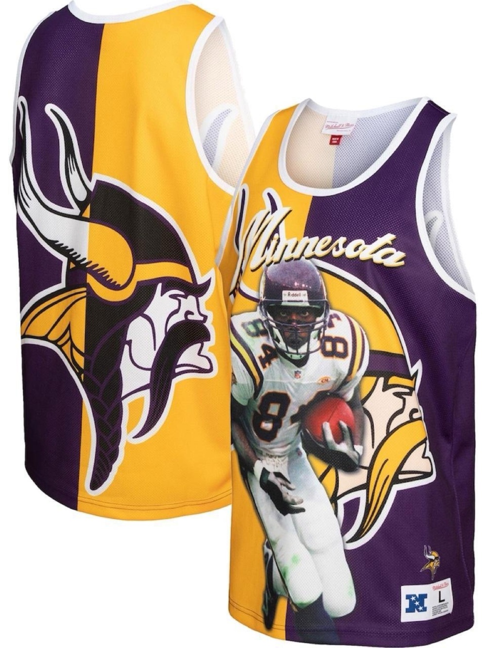 Minnesota Vikings Purple and Gold Mesh Throwback Tank Top
